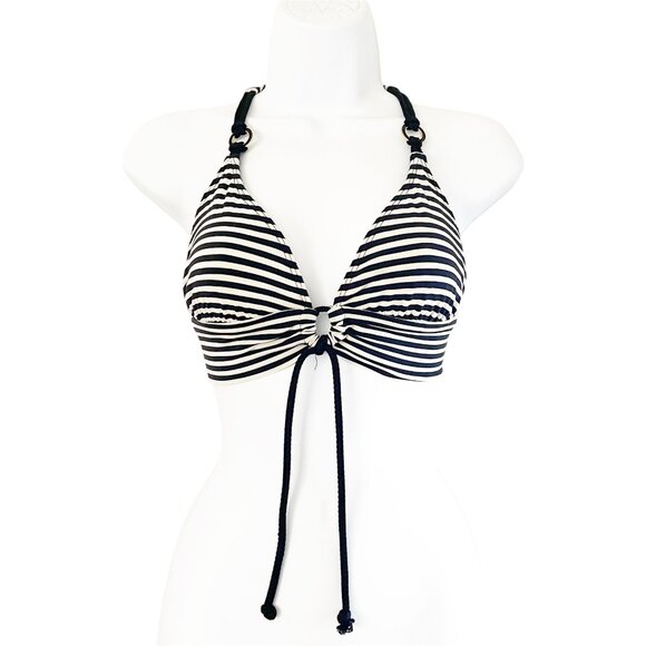 Robin Piccone Other - Women's Robin Piccone Ivory and Black Stripped Nautical Rope Knotted Bikini Top